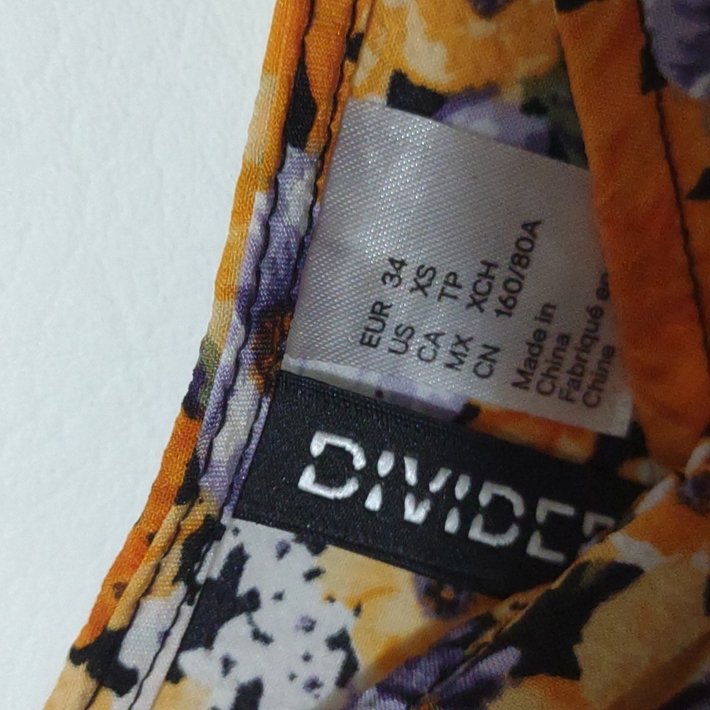Divided Floral Babydoll Dress Orange Wildflower Spring Summer Sun Dress XS - Picture 14 of 15